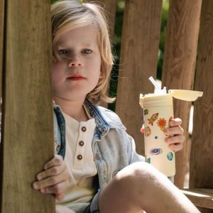 Izy Kids-Gele ruimte drinkfles-Kiddeaus